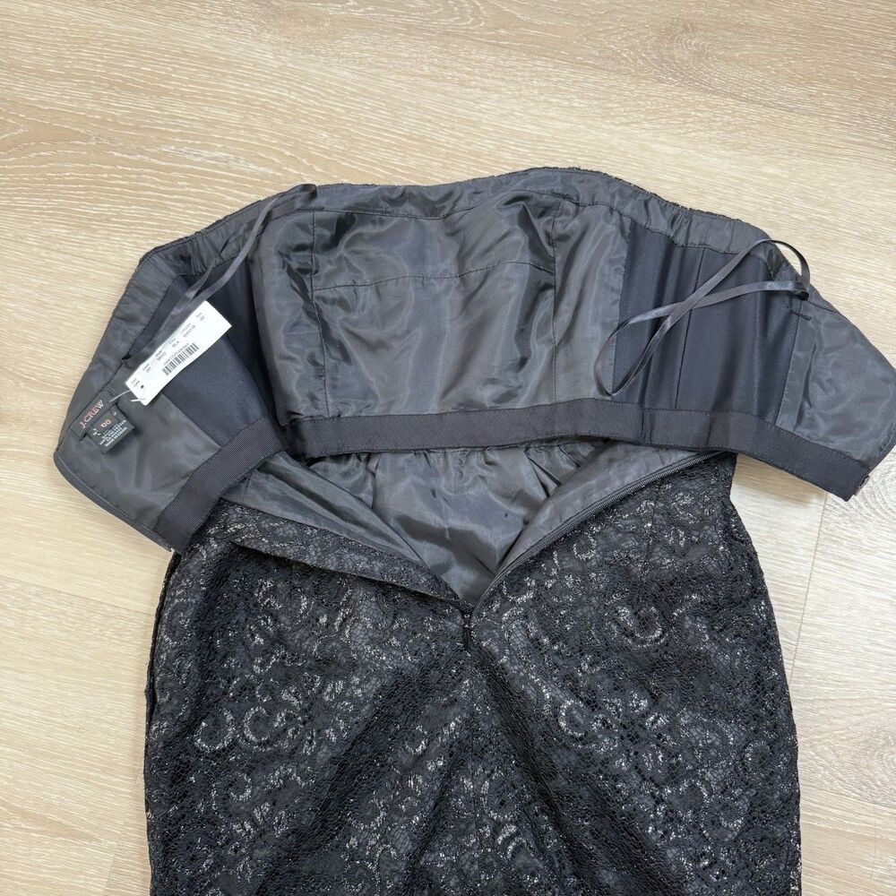 NWT Tinsel Lace POCKETS Prom Dress J.Crew 00 XXS Boned Metallic Strapless 58522 - Picture 8 of 12
